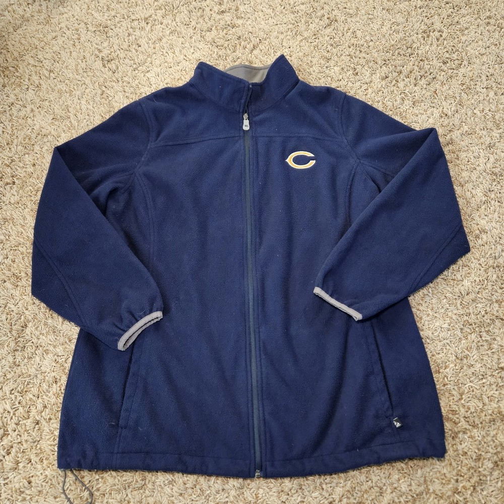 Chicago‎ Bears Jacket Womens 2XL Blue Football Full Zip Fleece NFL Team Apparel